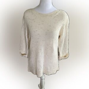 Chicos Metallic Semi Sleeve Sweater Size 1 Medium 023